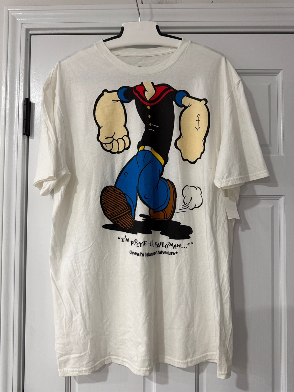 Vintage Universal Studio 90s Popeye T Shirt White Men's X-Large 100% Cotton